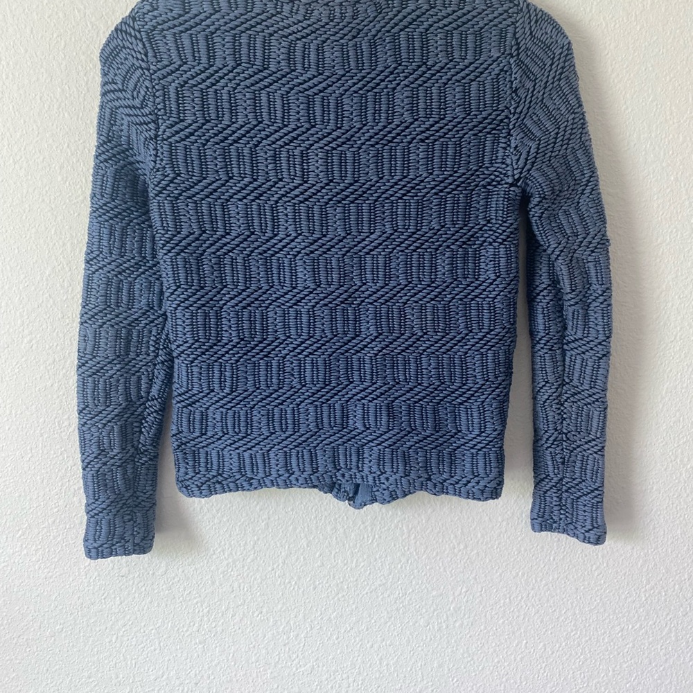 Loft Women’s Asymetric ZipUp Long Sleeve Sweater Jacket in Cobalt Blue Size XSP - Picture 10 of 16